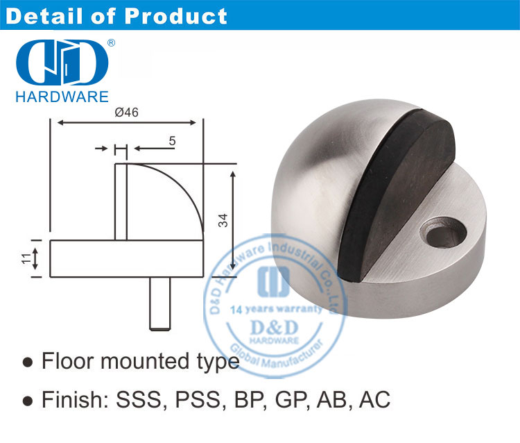 Hemispherical Door Stopper Halbkugelförmiger Türstopper