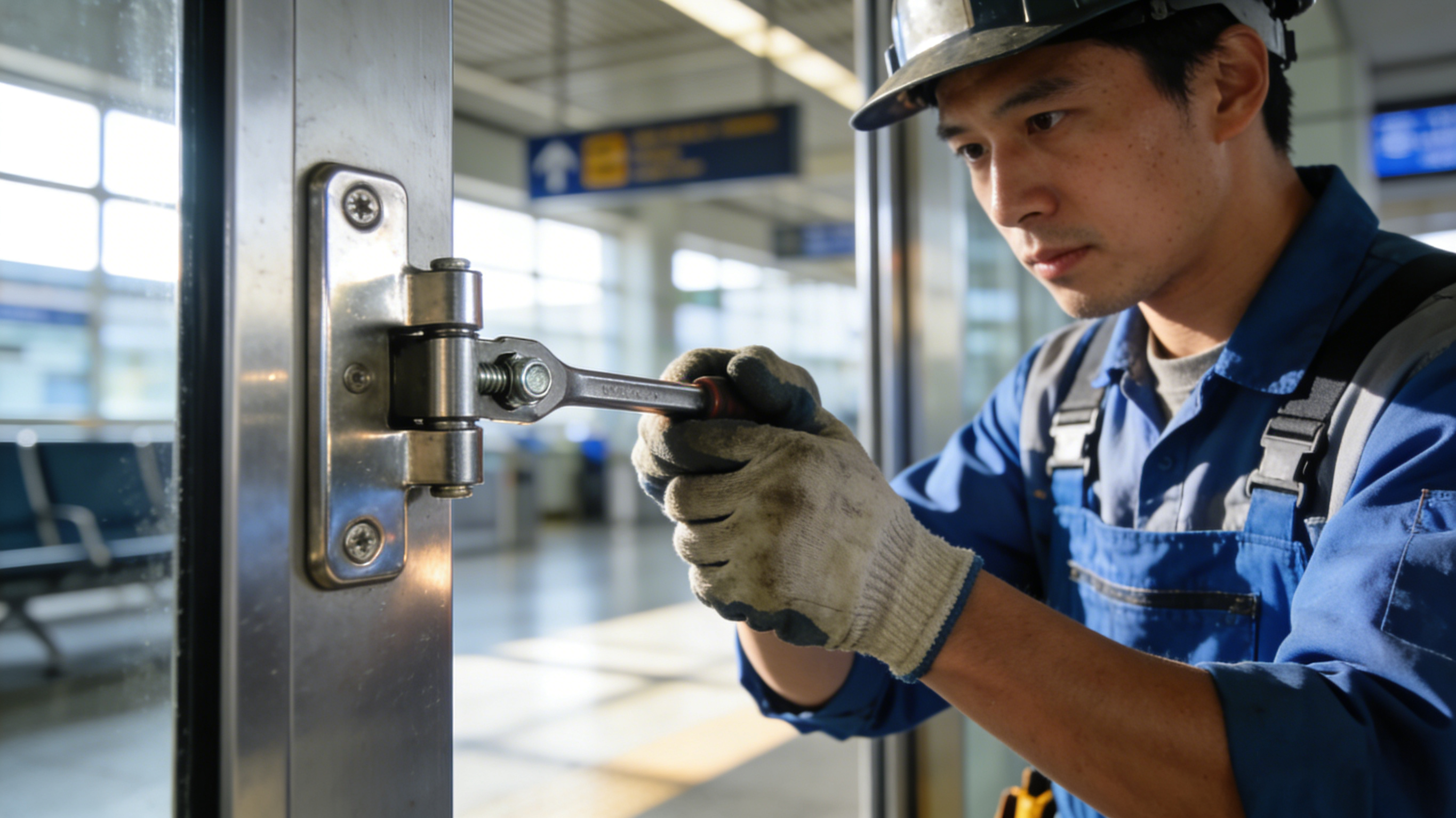 door hinge for station Türscharnier für Station