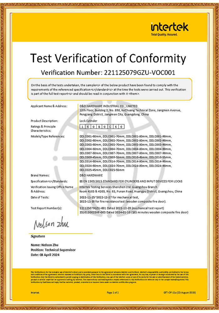 Lock Cylinder EN 1303 Schließzylinder EN 1303