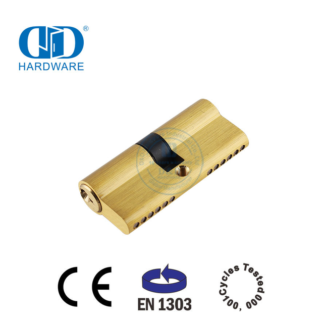 EN 1303 Satin Messing Euro Standard Universal Hardware Doppelzylinderschloss-DDLC003-70mm-SB