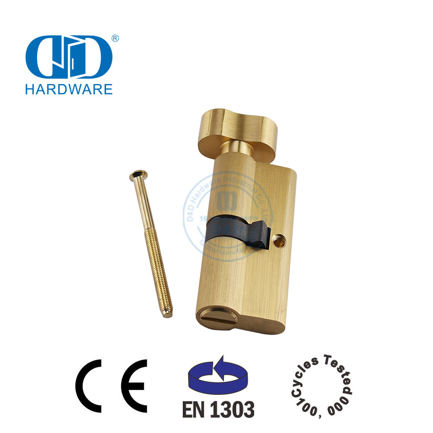 Badezimmer-Einsteckschlosszylinder aus satiniertem Messing mit EN 1303-Zertifizierung-DDLC007-70mm-SB