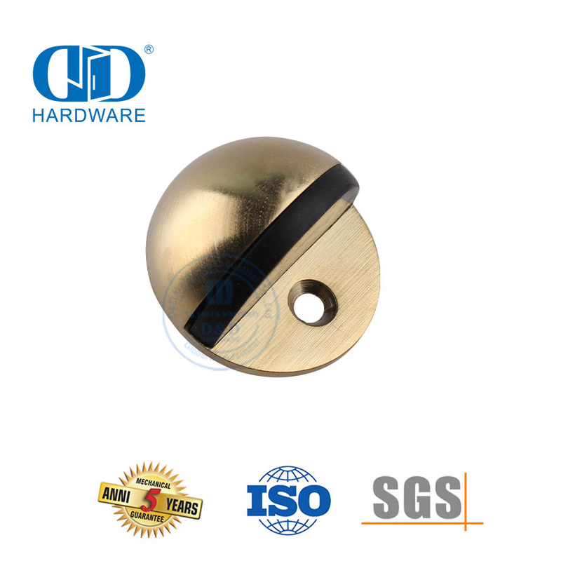 Türbeschläge aus satiniertem Messing, langlebiger, bodenmontierter Türstopper aus Zinklegierung-DDDS004-SB