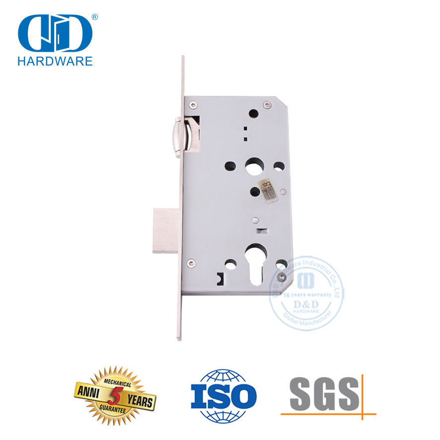 SUS 304 Euro-Einsteckschloss mit Rollenriegel für Metalltüren-DDML010-6072-SSS
