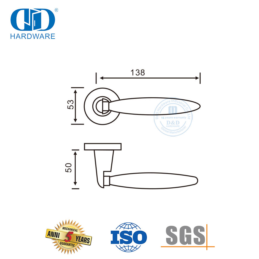 Edelstahl-Hardware für gewerbliche Gebäude, einzigartiger Stil, massiver Hebelgriff-DDSH033-SSS