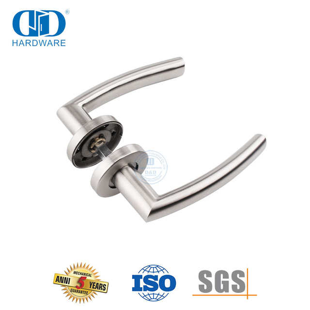 Luxuriöser Edelstahl-Türgriff auf Rosette für Vordertür-DDTH025-SSS