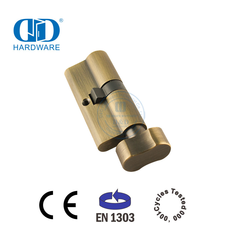 Antiker Messing-Europrofil EN 1303 Toilettentürzylinder für Einsteckschloss-DDLC007-70mm-AB