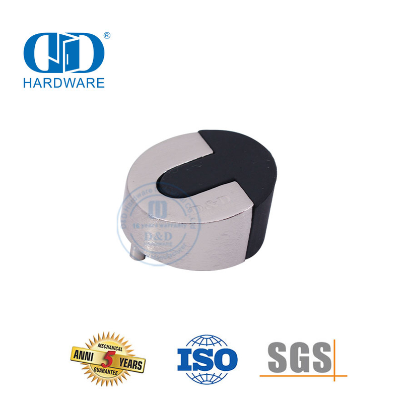 Satin-Chrom-Finish, Metall-Türbeschläge, runder Boden-Türhalter-DDDS006-SC
