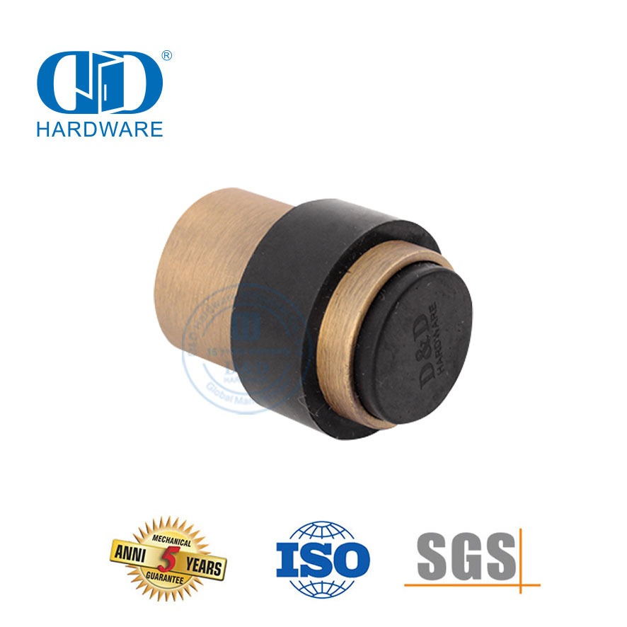 Gelber Antik-Messing-Türstopper aus Zinklegierung für den Boden-DDDS009-YAB