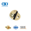 Bodenmontierter Türstopper aus massivem Messing, poliert, goldfarben, runder Gummi-Türstopper-DDDS005-PB