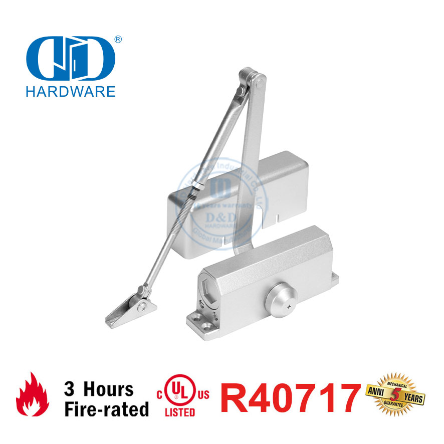 Hochwertiger, verstellbarer hydraulischer Türschließer aus Aluminiumlegierung für Brandschutztüren-DDDC023