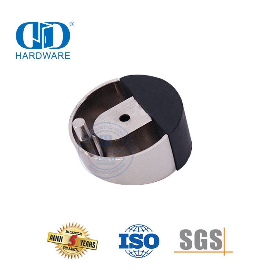 Satin-Chrom-Finish, Metall-Türbeschläge, runder Boden-Türhalter-DDDS006-SC