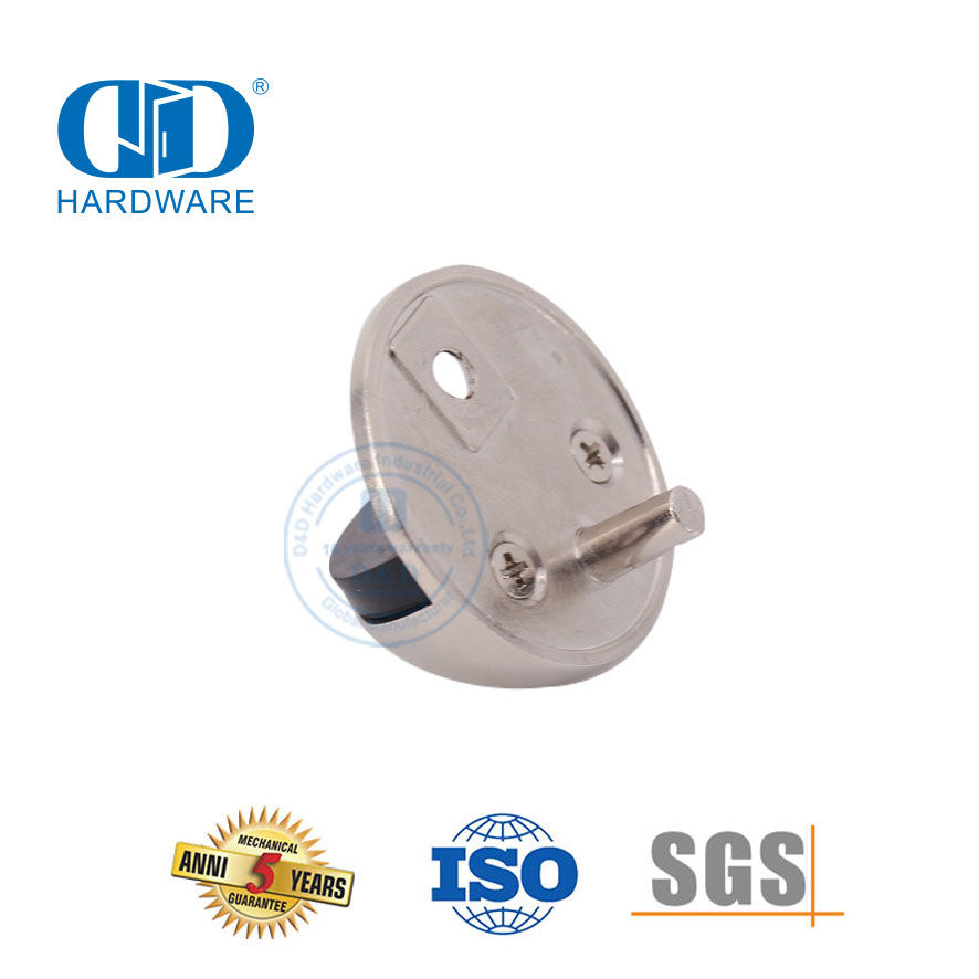 Integrierter, kollisionssicherer, bodenmontierter Türstopper aus satiniertem Nickel-DDDS004-SN
