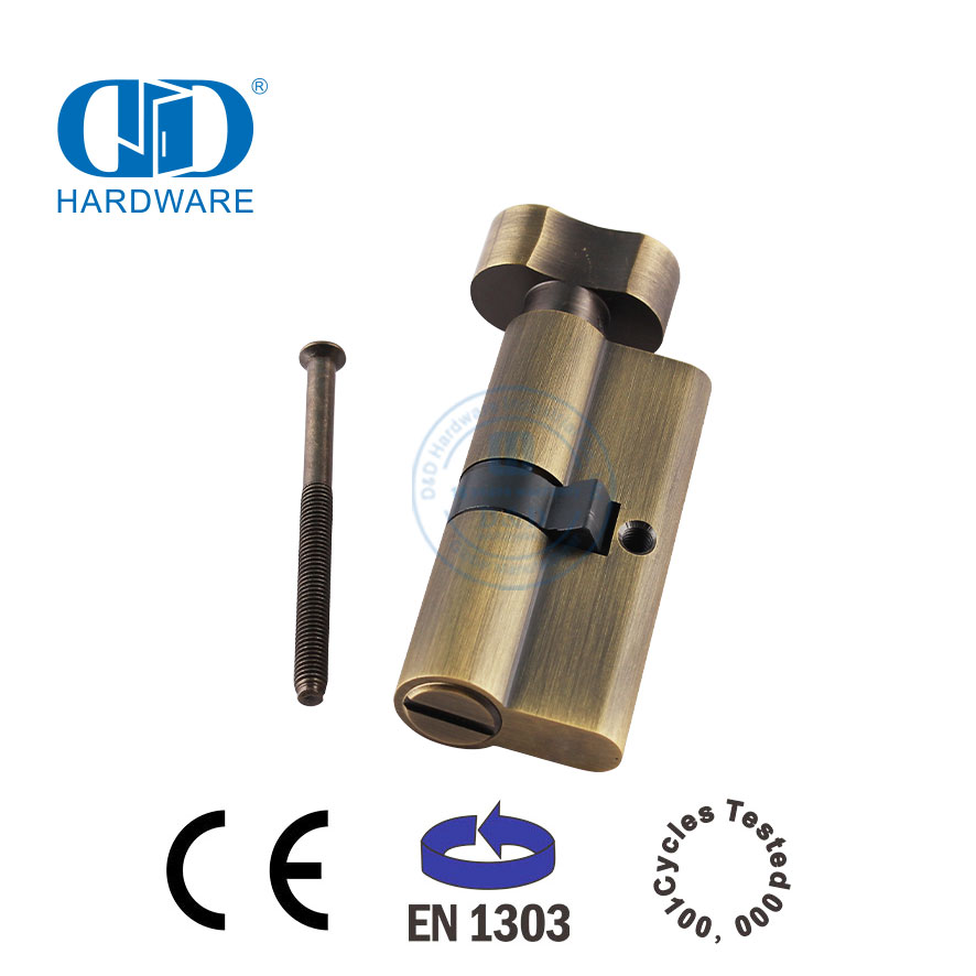 Antiker Messing-Europrofil EN 1303 Toilettentürzylinder für Einsteckschloss-DDLC007-70mm-AB