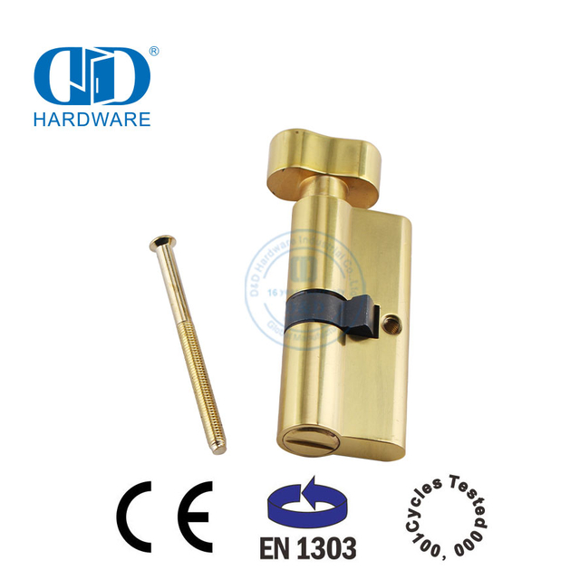 Badezimmer-Türschließzylinder im europäischen Stil, poliertes Messing EN 1303, DDLC007-70 mm, PB