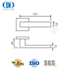 Gute Qualität, modernes Design, mattschwarz, quadratische Rosetten-Türgriffe, DDTH020-MB