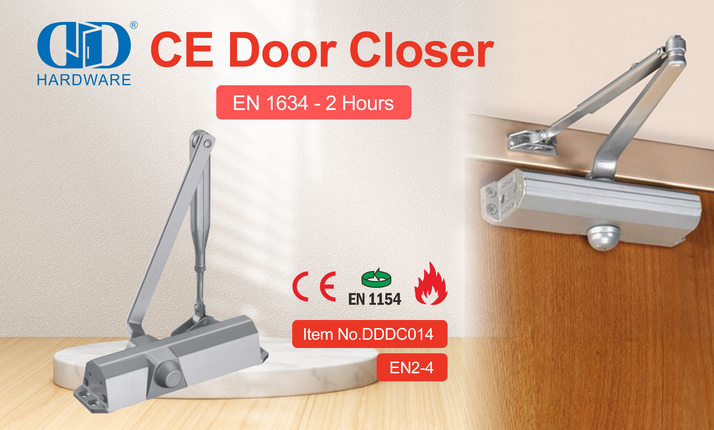 CE EN1154 Selbstschließende Aluminium-Langsamschließer für gewerbliche Außentüren