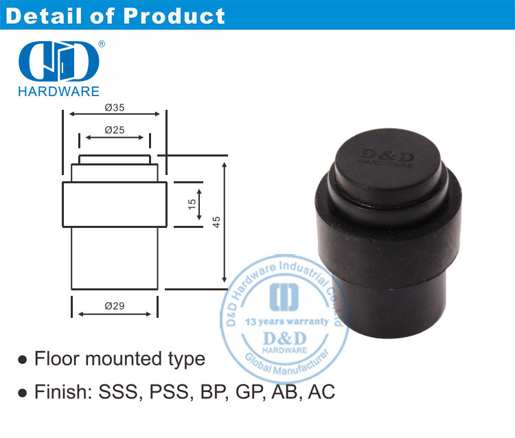 Mattschwarzer T&uuml;rstopper