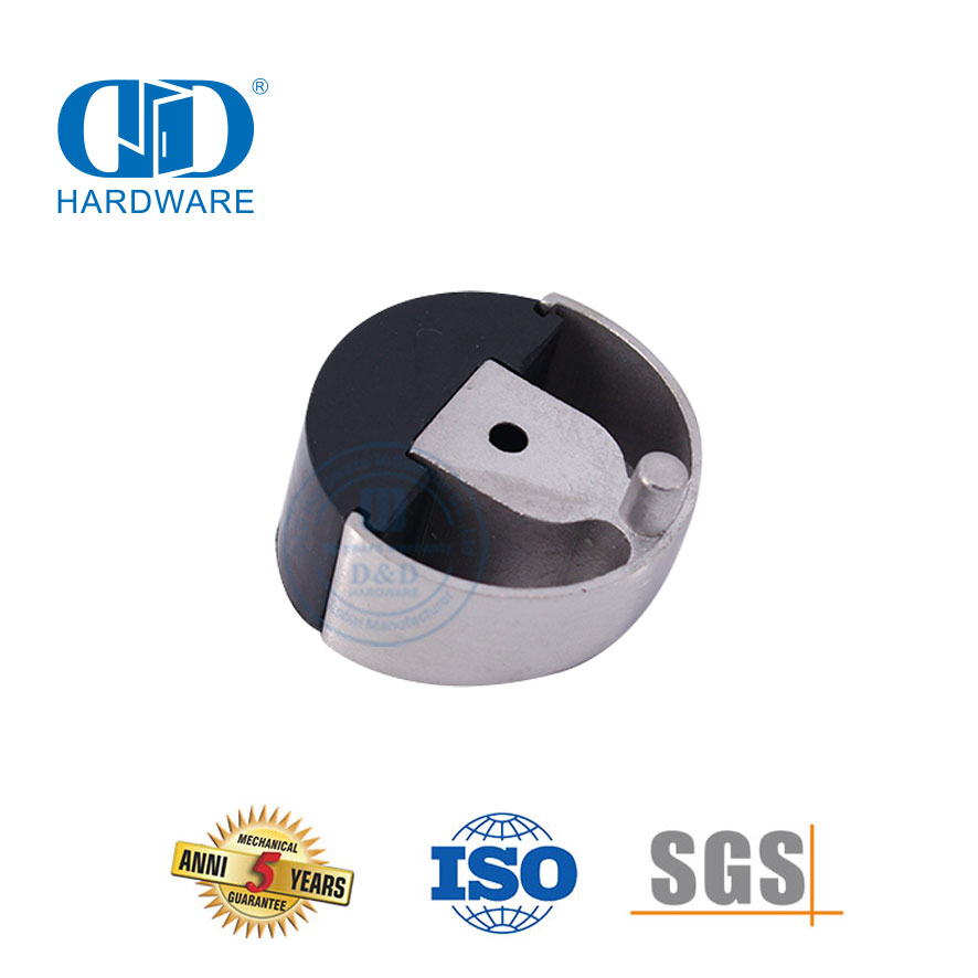 Bodenmontierter Türstopper aus satiniertem Gummi aus Edelstahl, Typ DDDS006-SSS