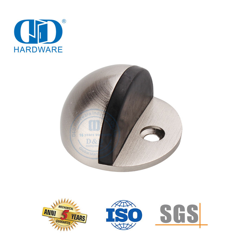 Bodenmontierter geteilter Türstopper aus satinierter Nickel-Zink-Legierung-DDDS004-SN
