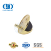 Bodenmontierter Türstopper aus massivem Messing, poliert, goldfarben, runder Gummi-Türstopper-DDDS005-PB