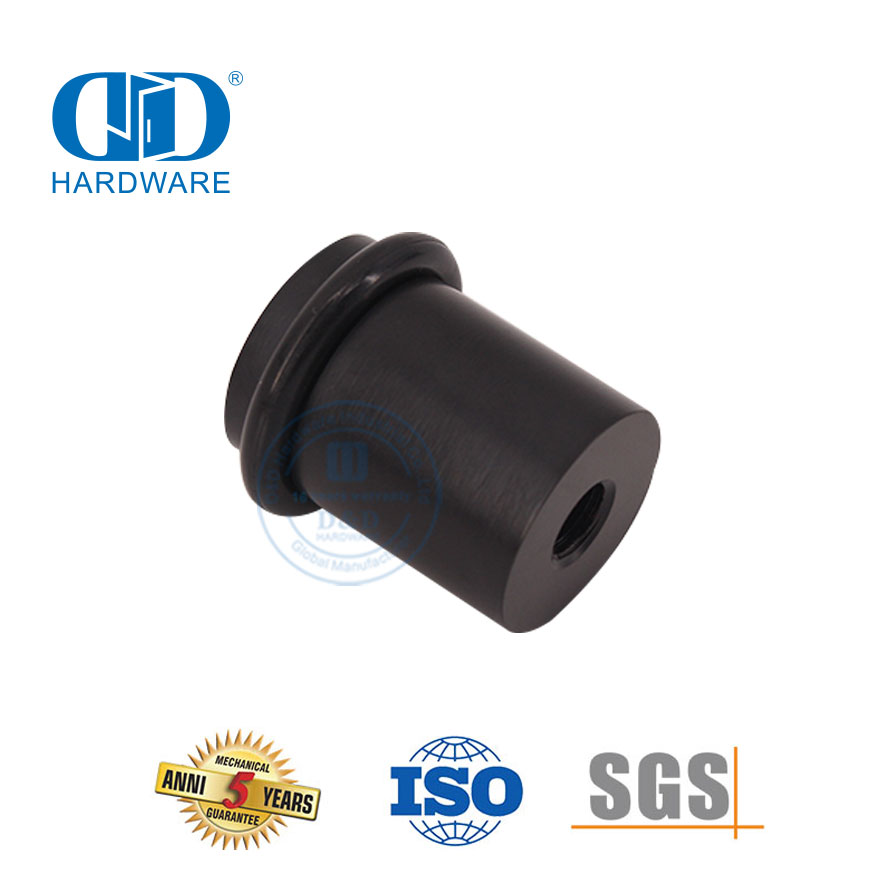 Bodentürstopper aus Edelstahl mit mattschwarzer Oberfläche und zylindrischer Form-DDDS011-MB