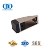 Dreieckiger Türstopper aus satiniertem Nickel, schwarzer Gummistopper für Bodenmontage-DDDS013-SN