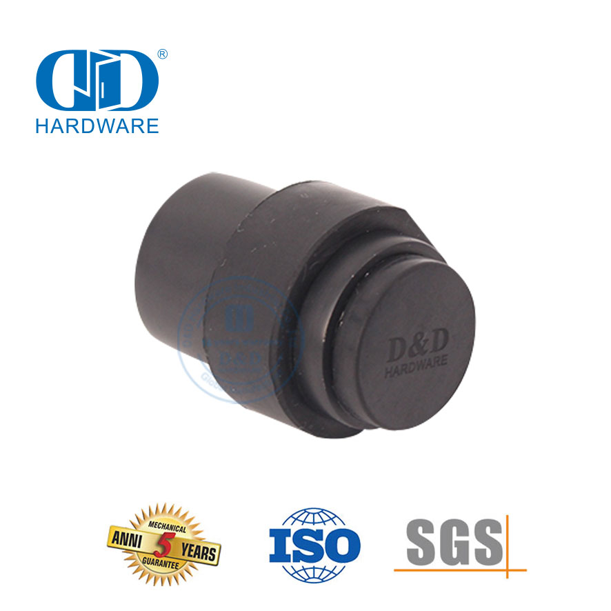 Mattschwarzer Türstopper aus Edelstahl und Zinklegierung für den Boden-DDDS009-MB