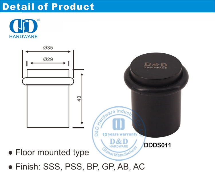 Zylindrische T&uuml;rstopper