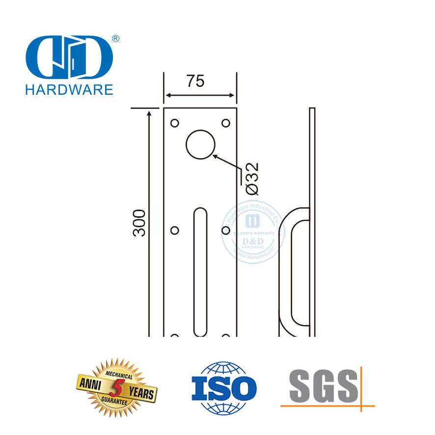 Edelstahl 304 Panik-Ausgangstürschloss-Hardware Nachtverriegelungsplatte-DDPD011-SSS