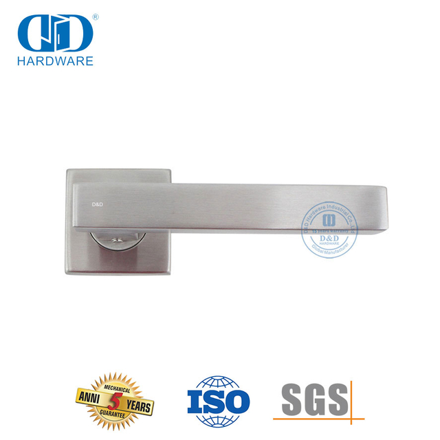 Hochwertiger quadratischer Außentürhebel SUS 304 Europäischer Türbeschlag-DDTH046-SSS