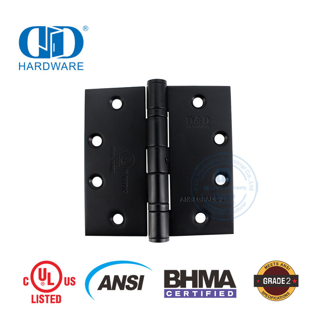 Hochwertiges Zubehör, Standardgewicht, BHMA ANSI Grade 2 Brandschutz-Türscharnier-DDSS001-ANSI-2-4,5 x 4,5 x 3,4 mm