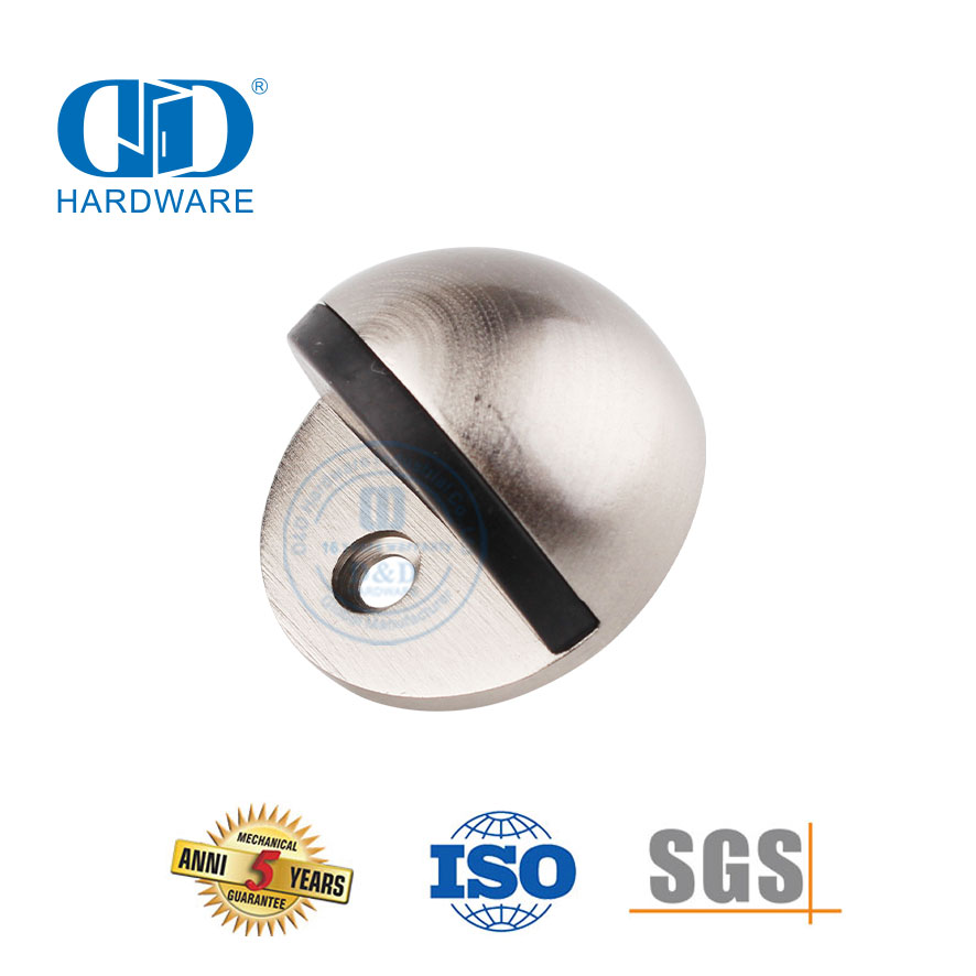 Bodenmontierter geteilter Türstopper aus satinierter Nickel-Zink-Legierung-DDDS004-SN