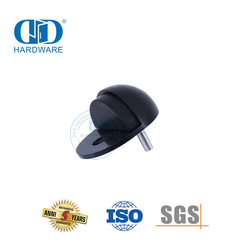 Mattschwarzer Halbkugel-Türstopper aus Zinklegierung, Bodenmontage, Typ DDDS003-MB