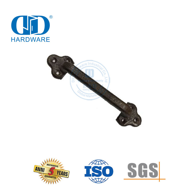 Edelstahl China Factory Schwarze Farbe Gusseisen gedrehter schmiedeeiserner Scheunentorgriff Doppelseitiger Türgriff-DDBD119