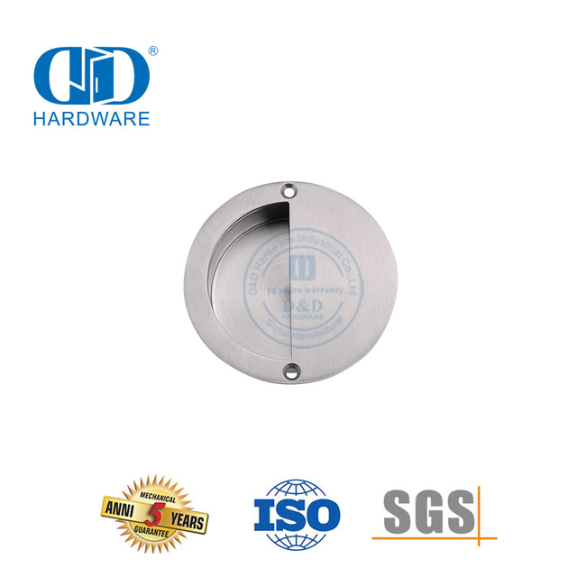 Flush Pull Hidden Round Handle Runder offener Zugring Edelstahl Unsichtbares Türschloss-Set Verdeckter Griff-DDFH011
