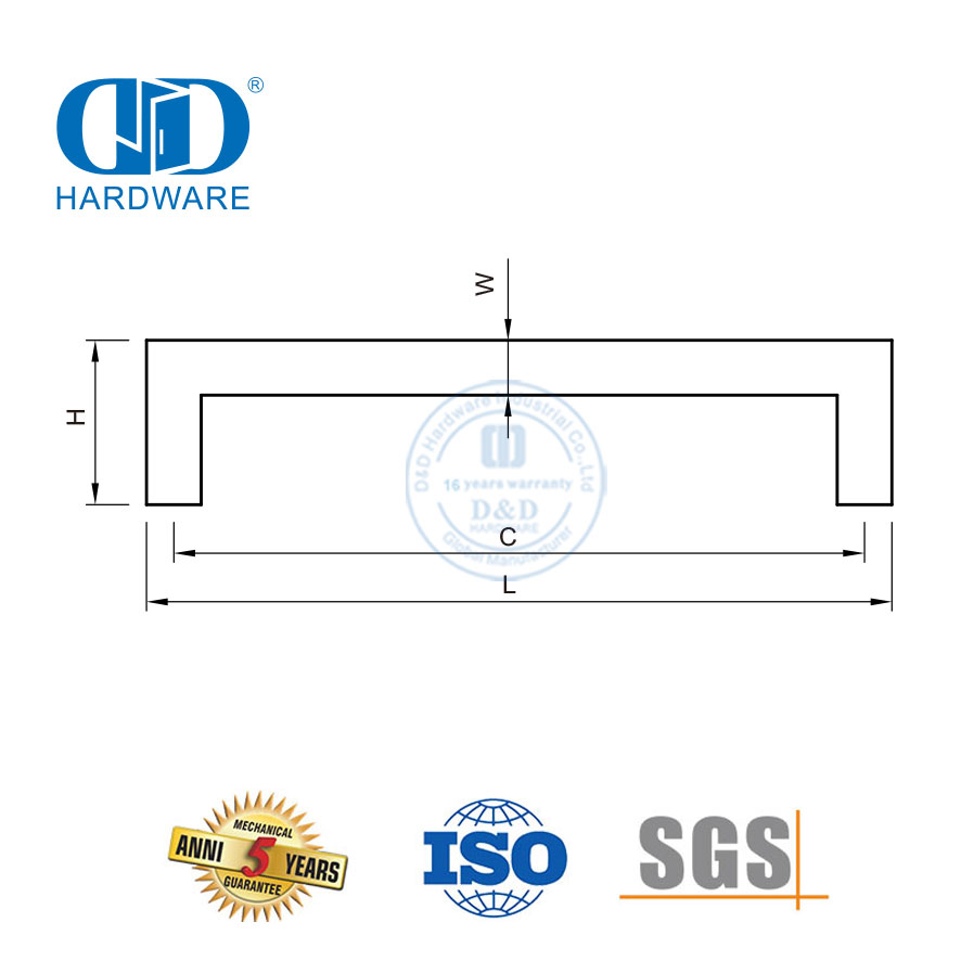 Möbel-Hardware-Griffe, mattschwarzer Edelstahl, hohler Küchenschrank-Türgriff, DDFH033
