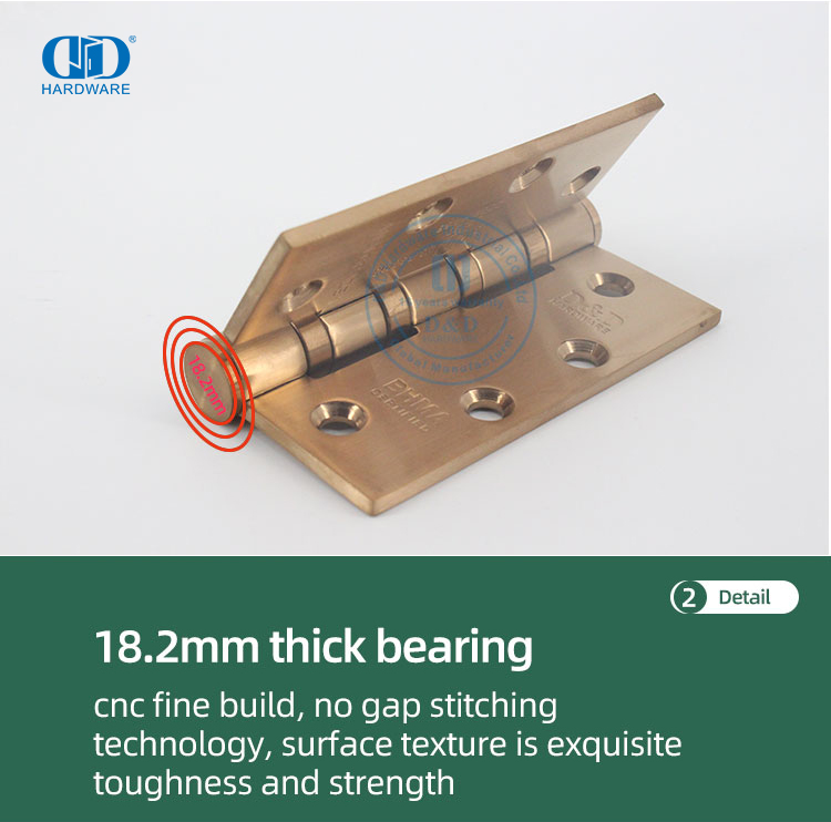 ANSI BHMA Feuerfestes rotgoldenes Türscharnier mit schneller Installation für Supermarkteingänge-DDSS001-ANSI-1-4,5x4,0x4,6mm