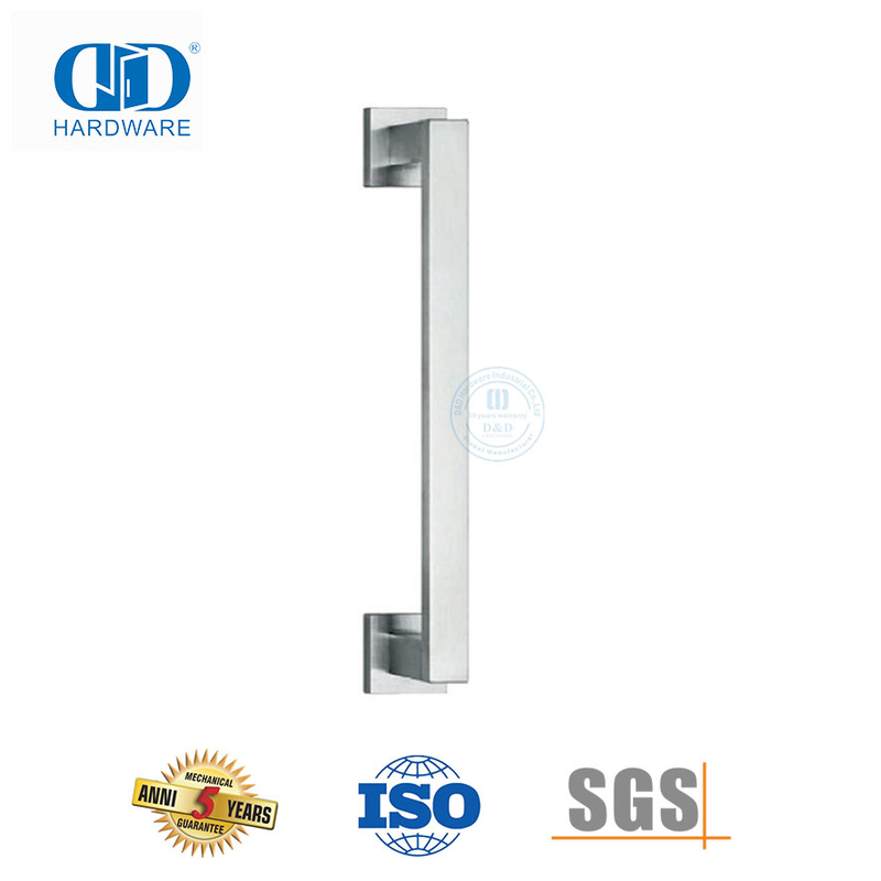 Quadratischer, einseitiger Druckgriff aus satiniertem Edelstahl für gewerbliche Glas- und Metalltüren – DDPH035