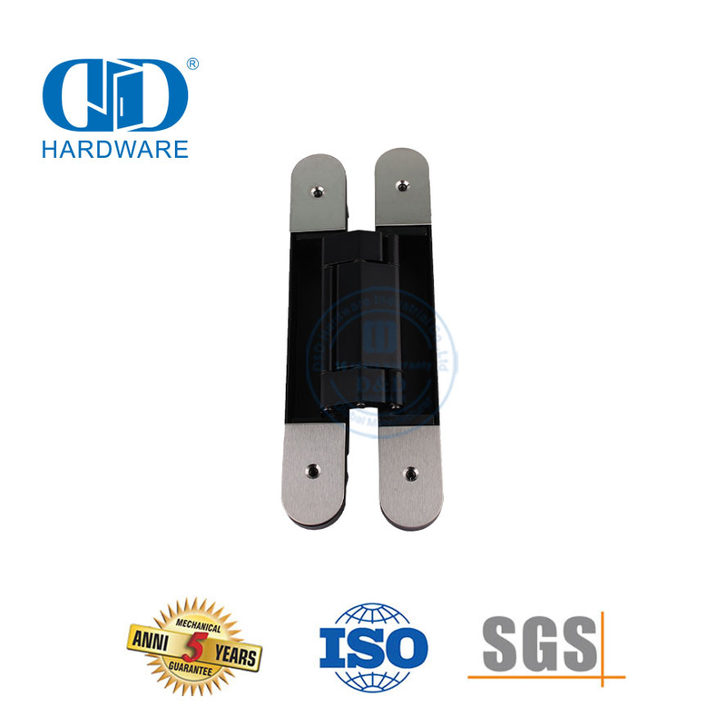 Hochsicheres, verdecktes, unsichtbares 3D-Möbelschrank-Garderobe-Hardware-Zinklegierungs-Doppeltürscharnier mit drehbarem Drehpunkt-DDCH008-G80