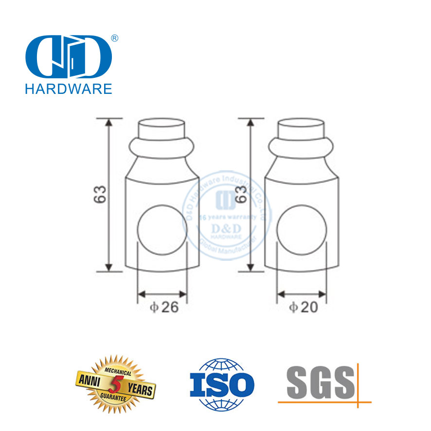Türstopper aus Edelstahl, Glasschiebetürrolle, Glaszubehör, Türbeschläge für Badezimmer, Toilette, DDGS124