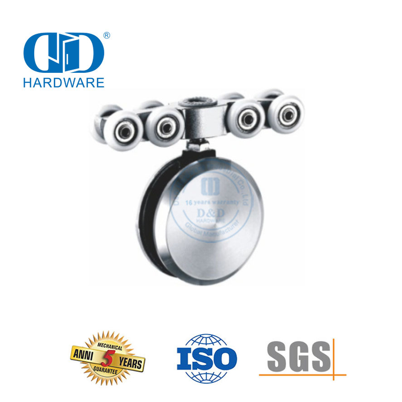 Edelstahl-Türklemme mit Absenkautomatik, Wandmontage, Radaufhängung, Glasbeschlag für einzelne Schiebetüren, DDGS134