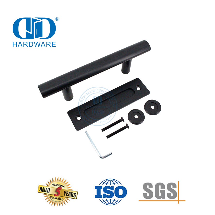 Mattschwarzer Edelstahl-Türgriff, gewerblicher Türgriff, hohler Hebelgriff, DDBD101 MB