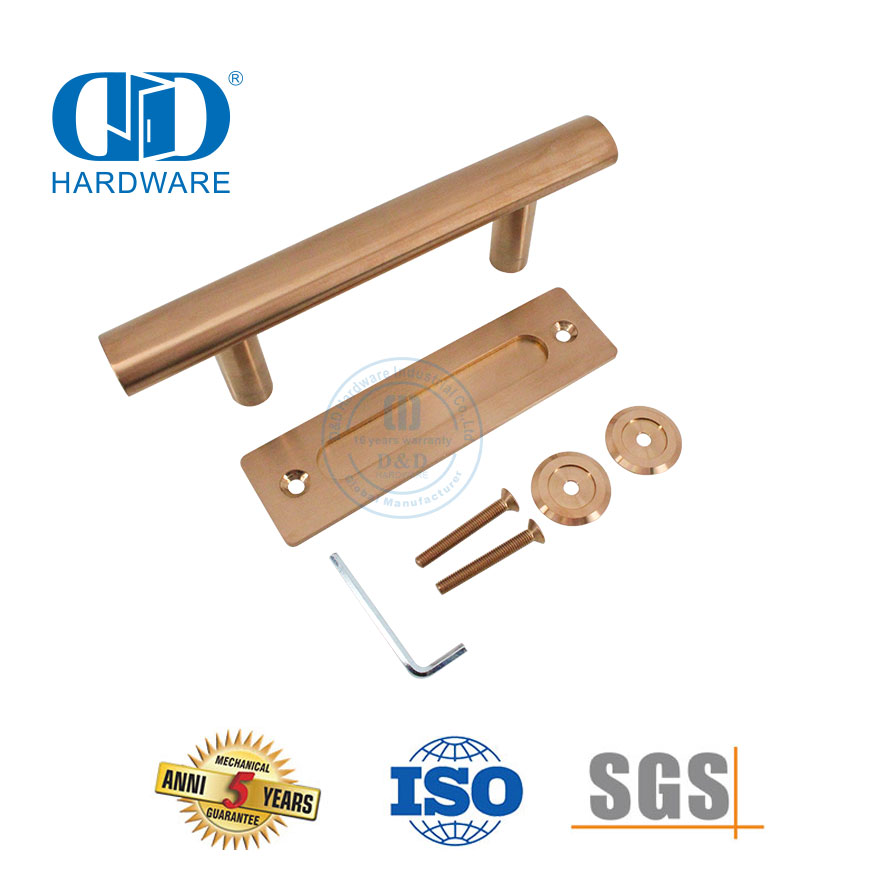 Edelstahl Rose Golden Barn Door Handle Schiebetürbeschläge Rohrzuggriff-DDBD101 SRG