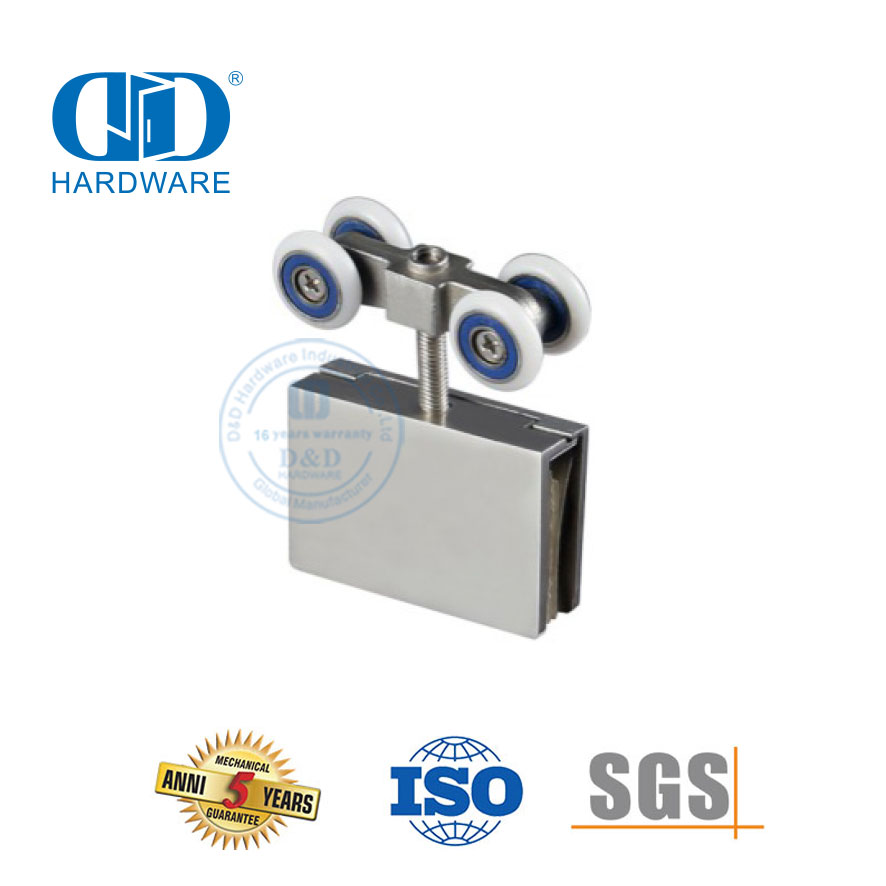 Edelstahl-Türklemme, Schiebetür-Aufhängerolle, Glasmontage-Zubehör-Set für Badezimmer, DDGS162