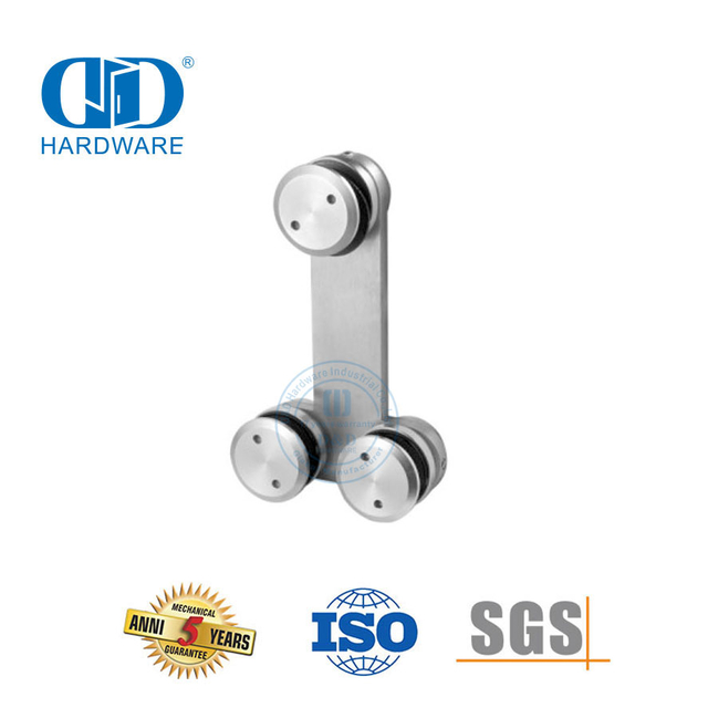 Edelstahl-T-Horizontal-Glasverbinder, Glastür-Dreh-Schiebetür-Hardware-DDGP018