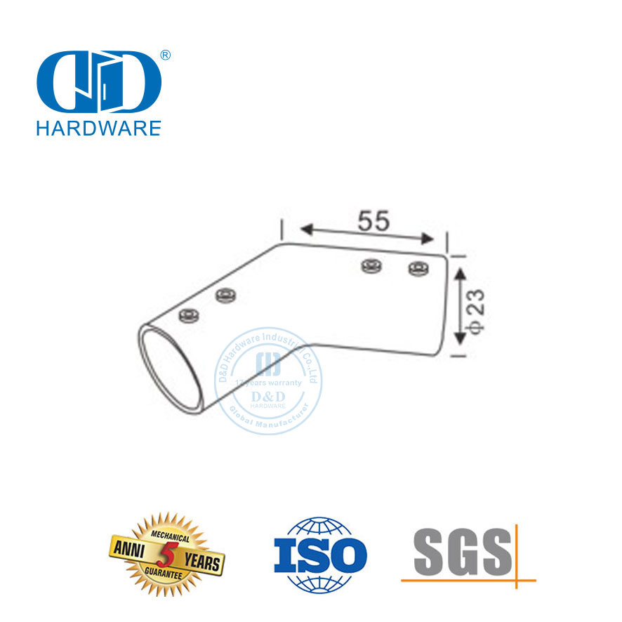 Edelstahl Fabrik Glasrohrhalter Clip Rohr Türverbinder Glasplattenverbinder-DDSC034