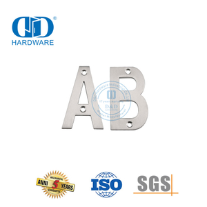 Edelstahl-Türschild, Nummer, moderner Buchstabe, Haus, Zuhause, Metalltür, Unterschriftenschild-DDSP013