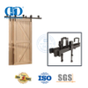 Edelstahl-Schiebe-Scheunentor-Beschläge, Möbel-Hardware, schwarze Farbe, Doppel-Scheunentor-Hardware-Kit für Holz-Innentüren-DDBD025