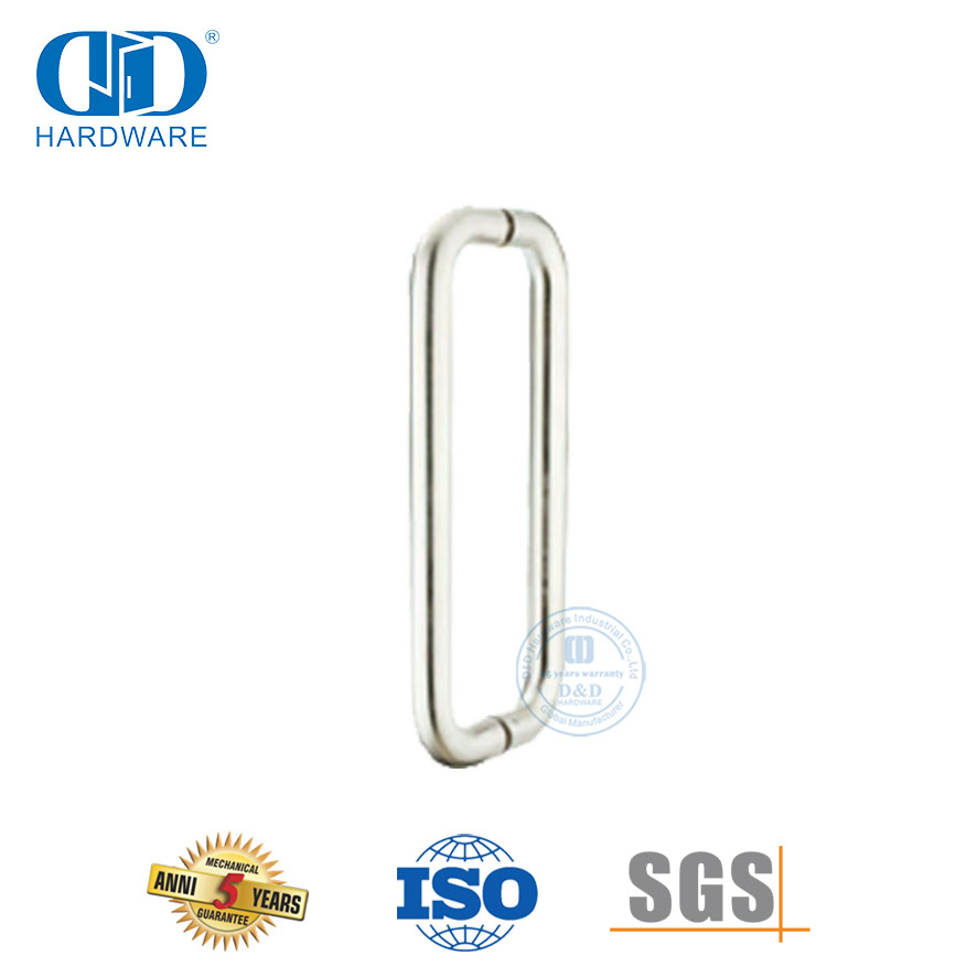 Hochwertige Rundrohr-H-Typ-Edelstahl-Glas-Duschtürgriffe, Glastürgriff-DDPH007-SSS