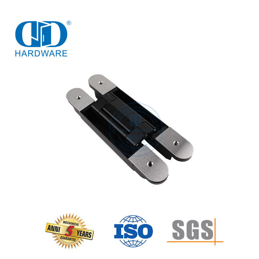 Hersteller: Zinklegierung, 3D-Scharnier, verdeckt, versteckt, verstellbar, 180 Grad, robustes, sanft schließendes, gewerbliches Hotelschulscharnier-DDCH008-G120